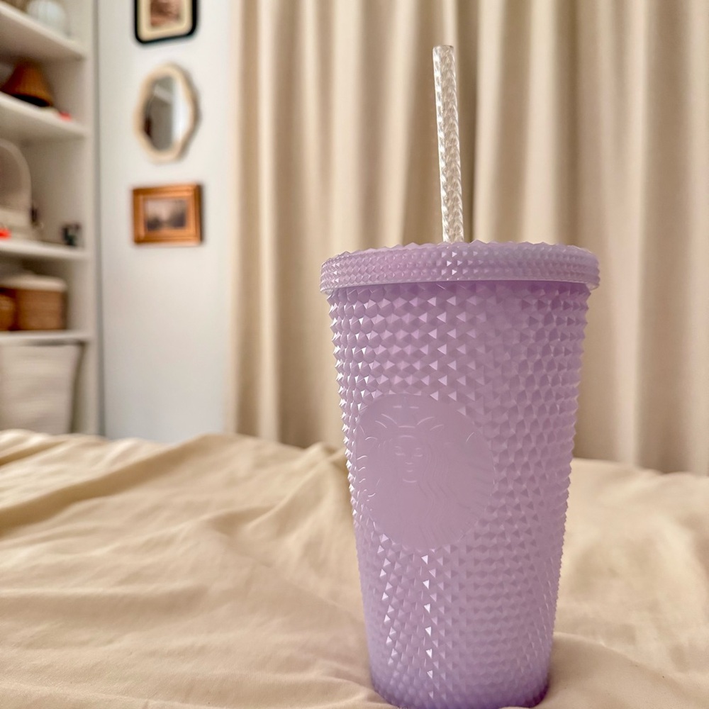 Starbucks Purple Textured Tumbler with Straw